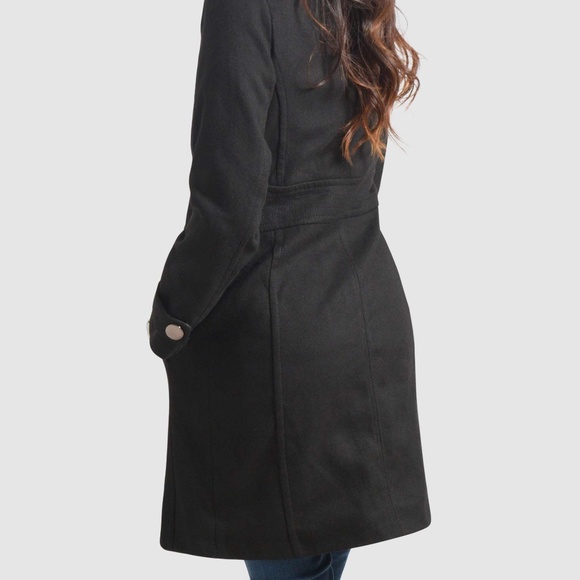 OLGYN Women’s Black Plus Size Overcoat - Picture 2 of 4